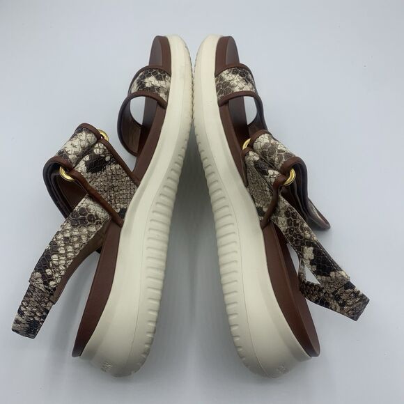 Cole Haan Merritt Womens Zerogrand Double Band Sandal Brown Snake Sz 8 B - Picture 5 of 8
